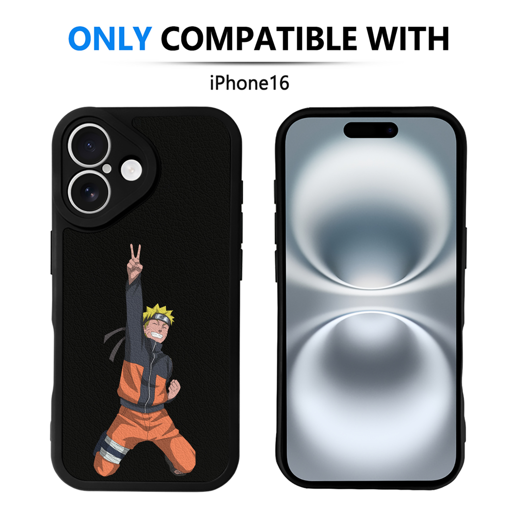 （画像用） NARUTO -ナルト- うずまき ナルト Uzumaki Naruto 【iPhone 16シリーズ対応】シリコンスマホケース（レザー調） 材質：シリコン